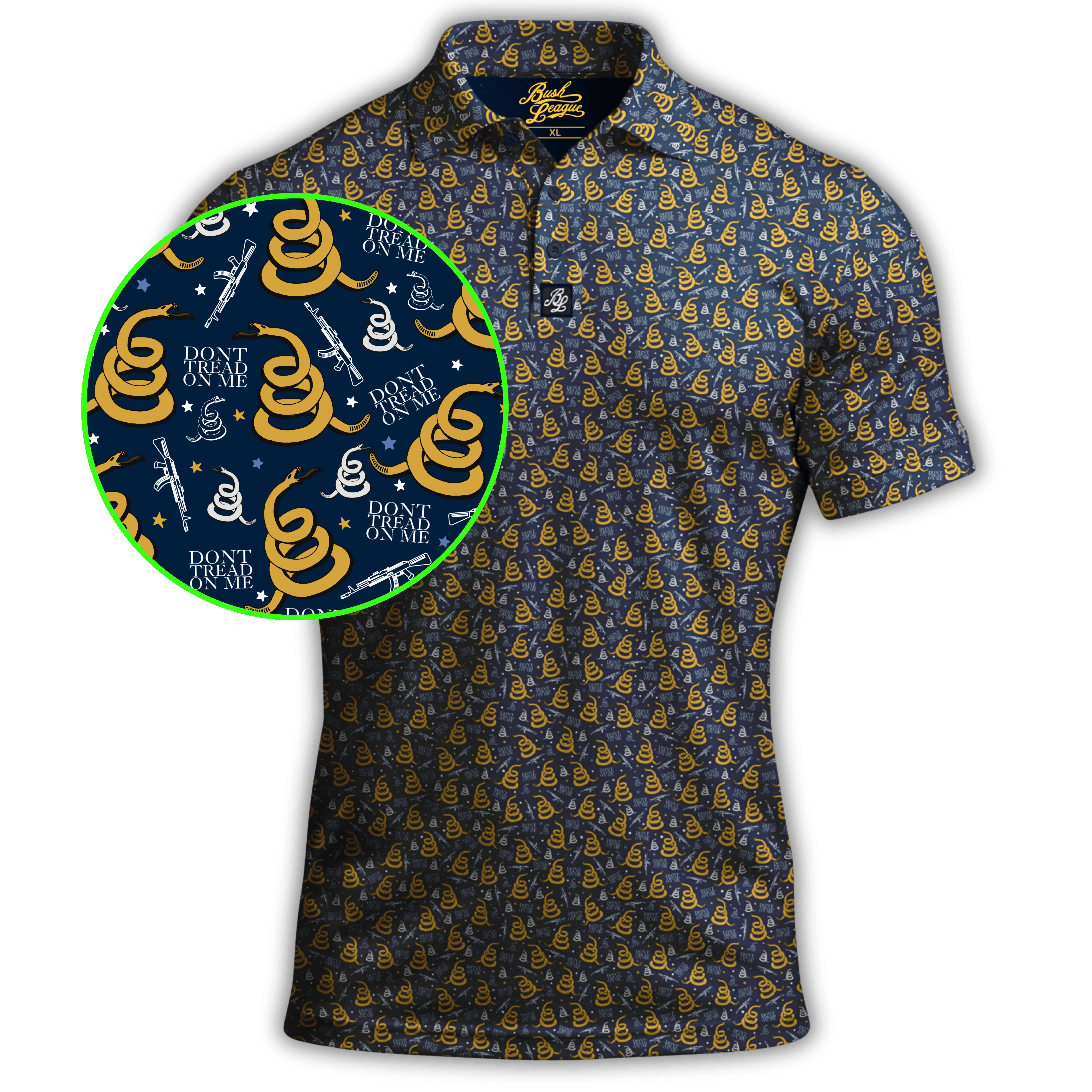 Don't Tread On Me Golf Polo | Bush League Golf Co.