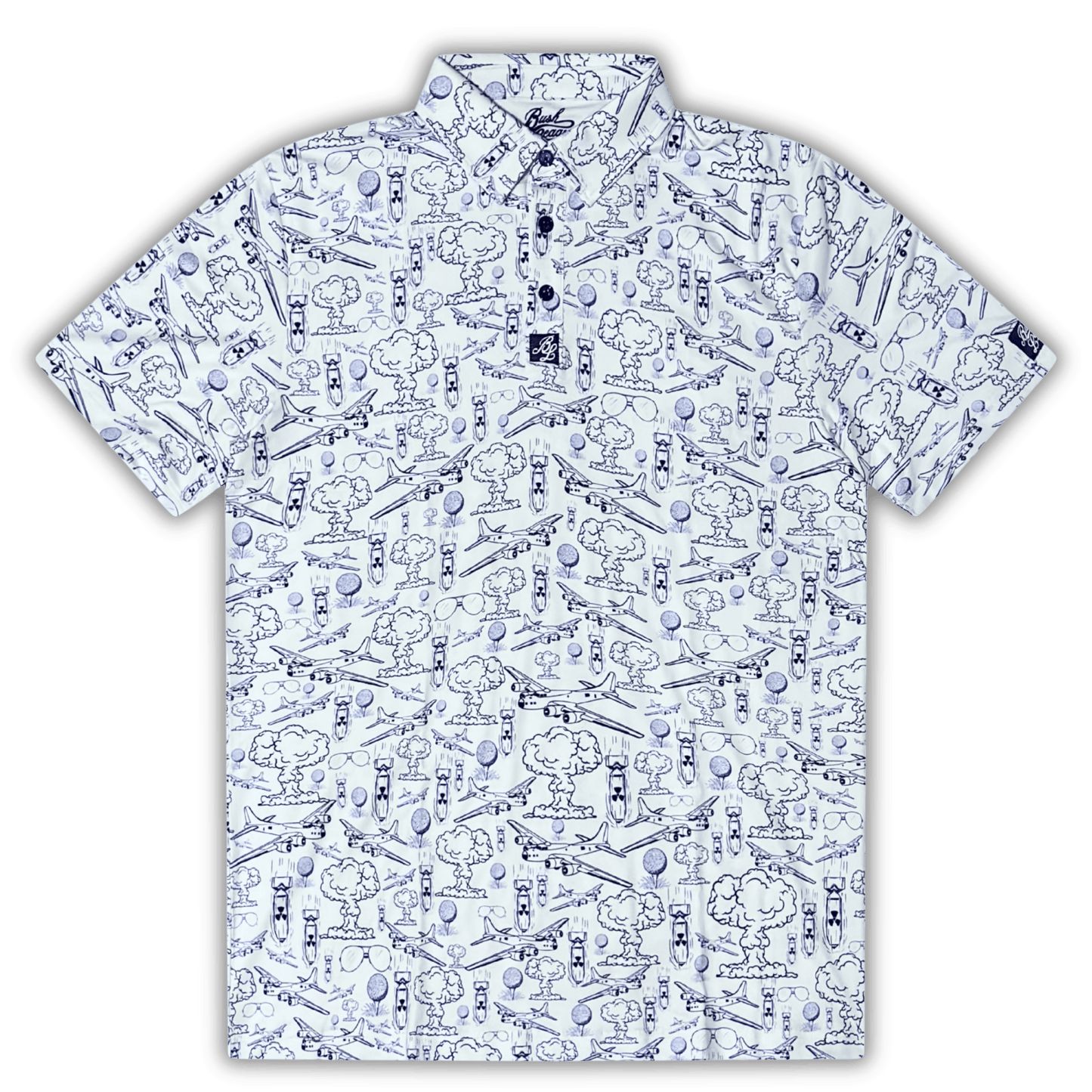 Dropping Bombs Golf Polo- White