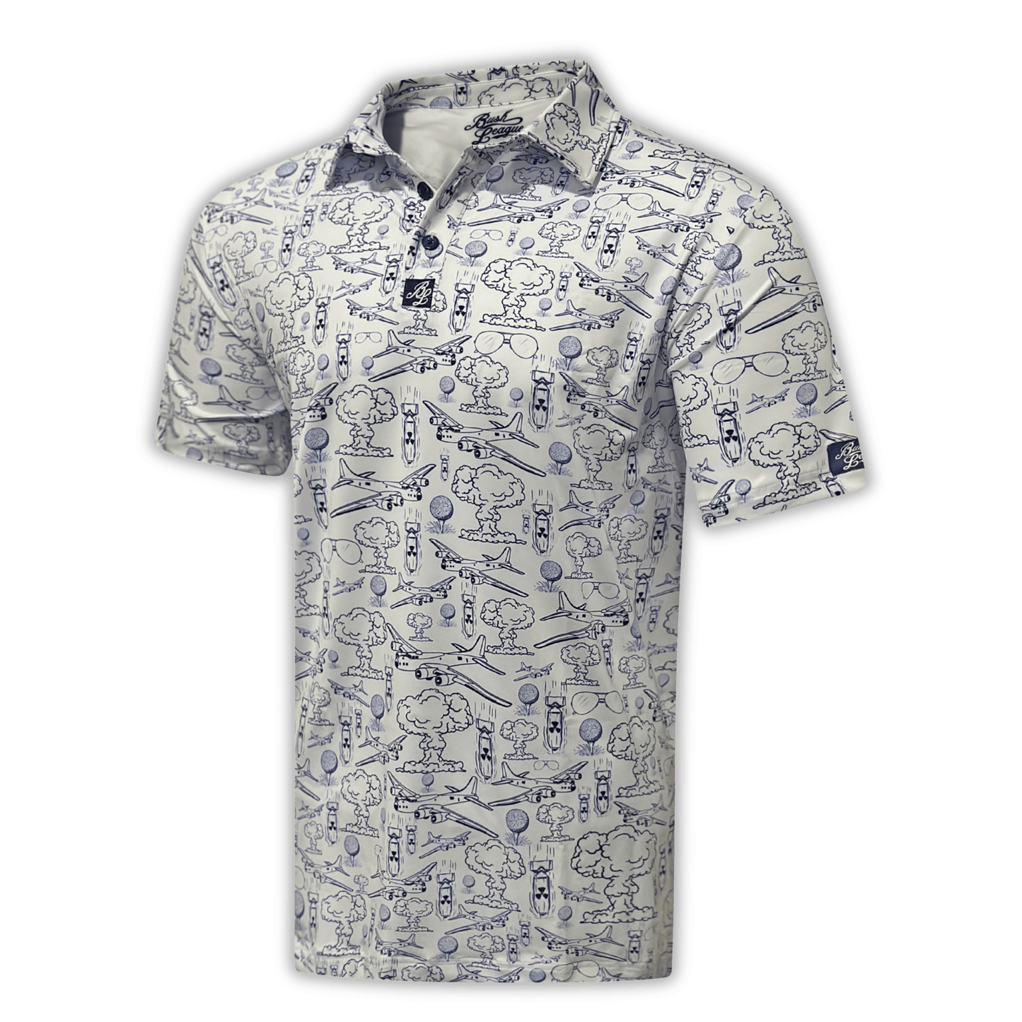 Dropping Bombs Golf Polo- White