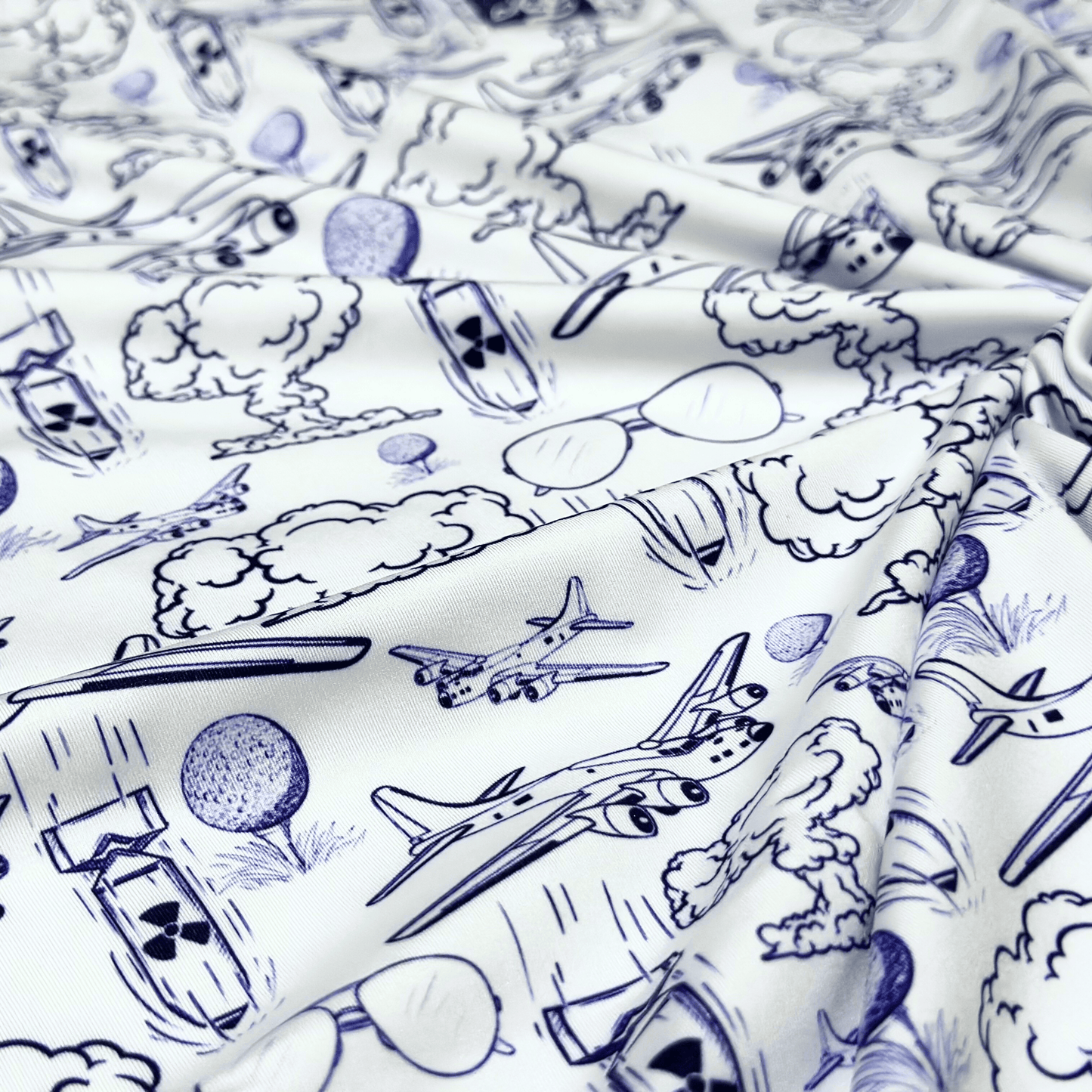 Dropping Bombs Golf Polo- White / Navy