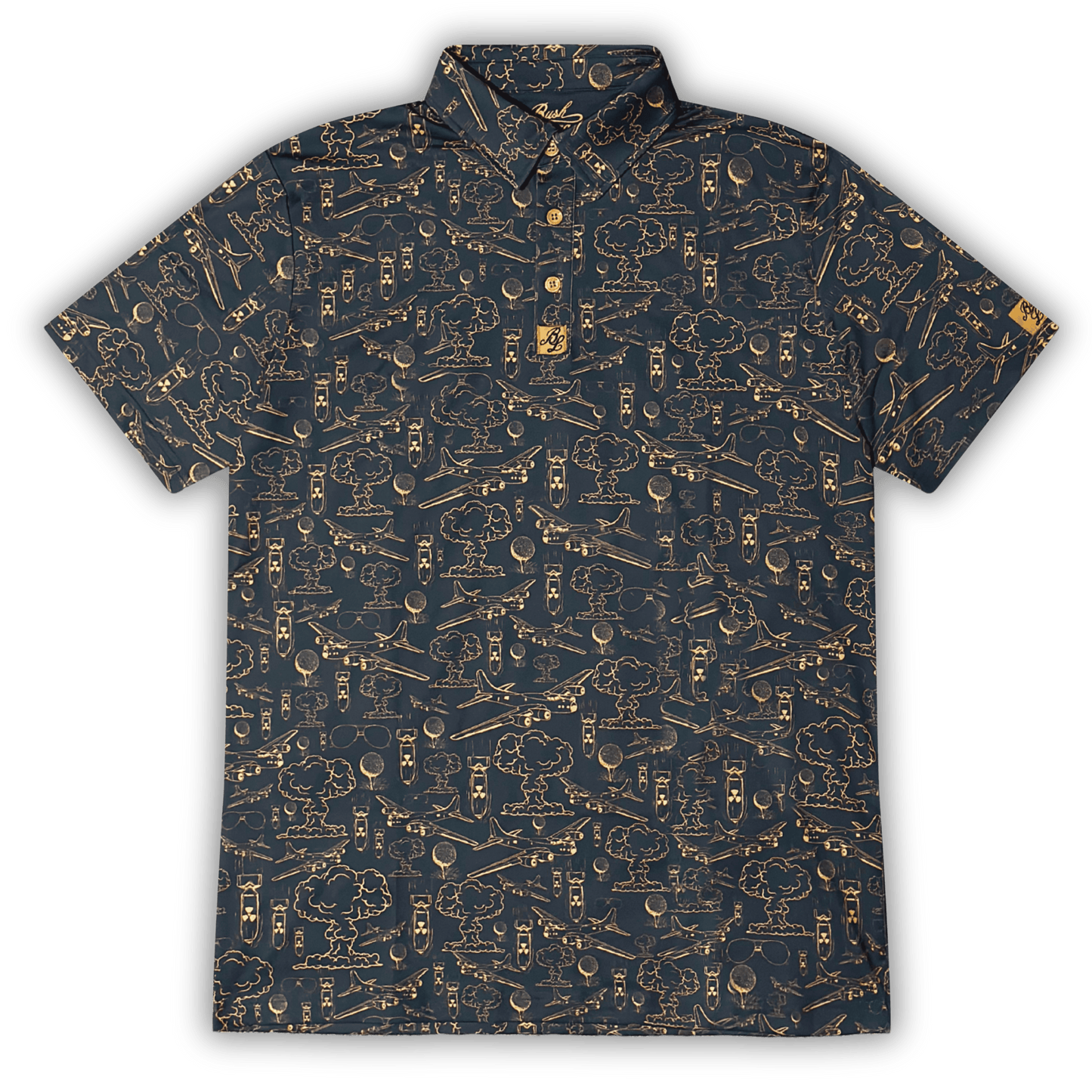 Dropping Bombs Golf Polo - Grey