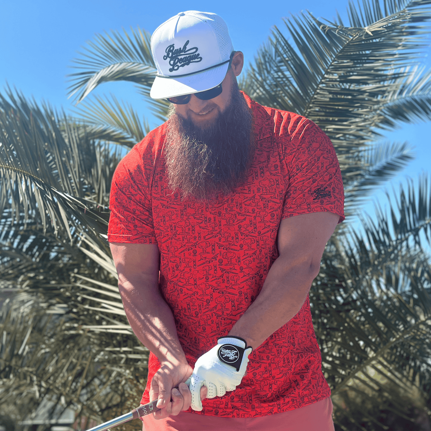 Bush League Golf Glove - White / Black