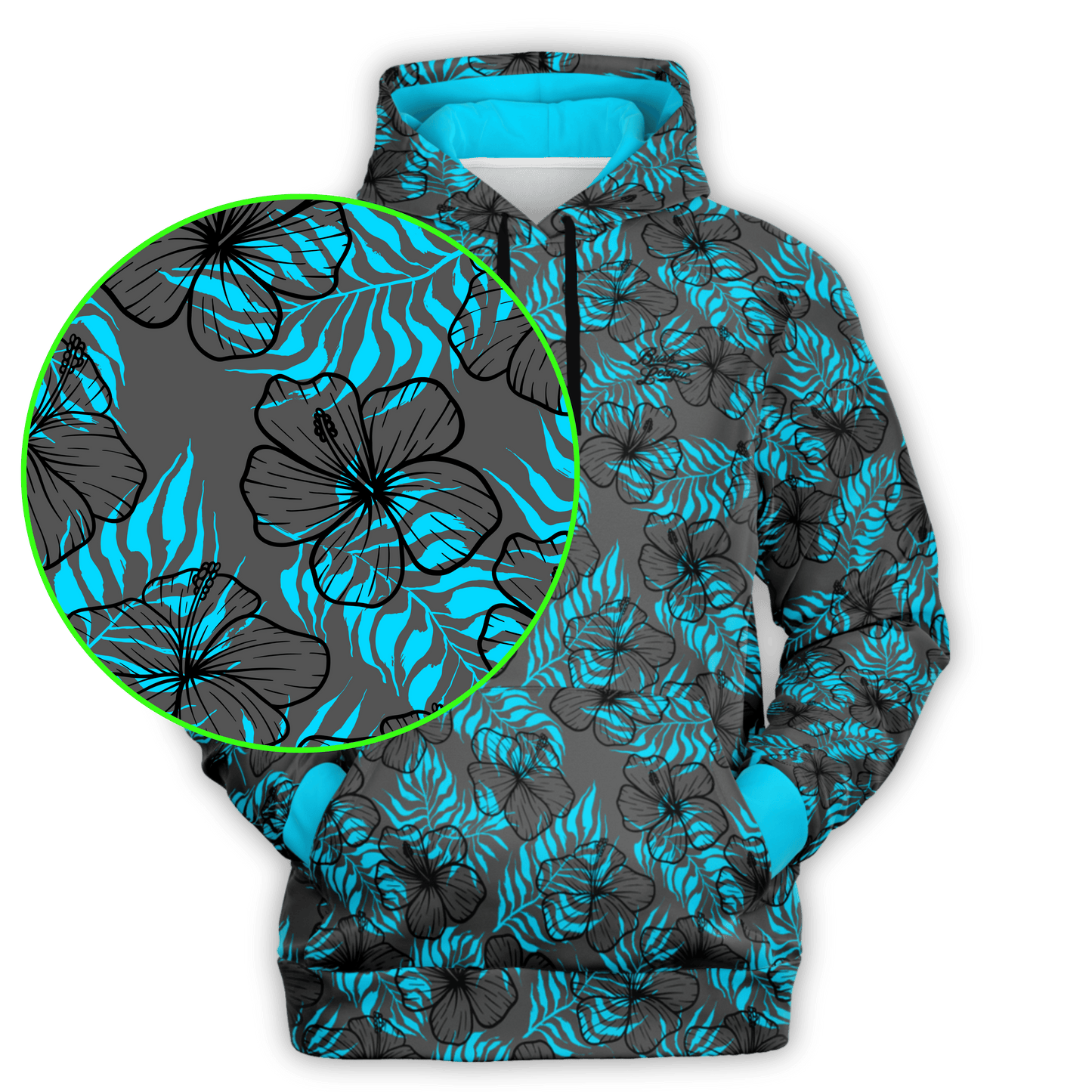 Hibiscus - Grey / Blue