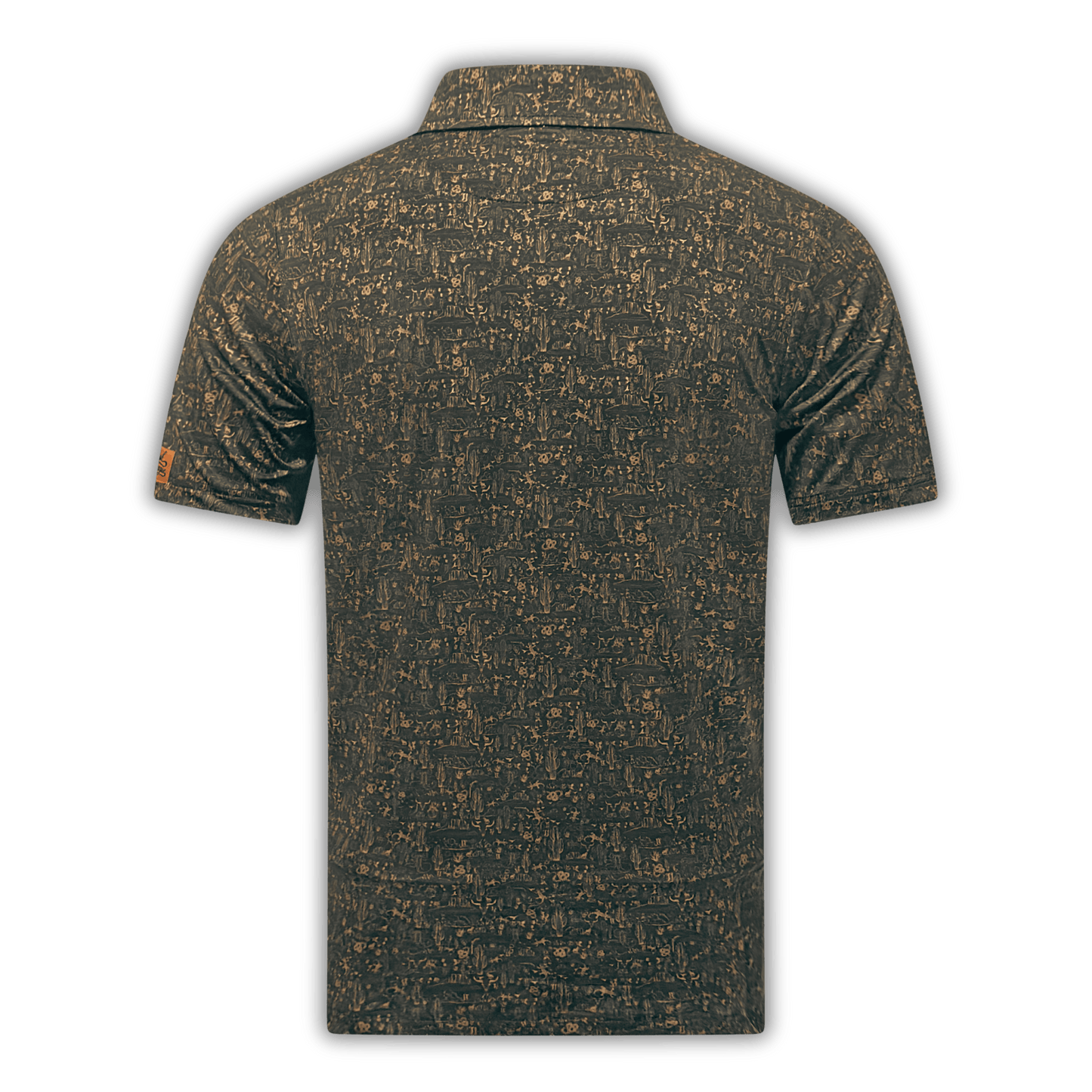 Men's Desert Golf Shirt in black and copper