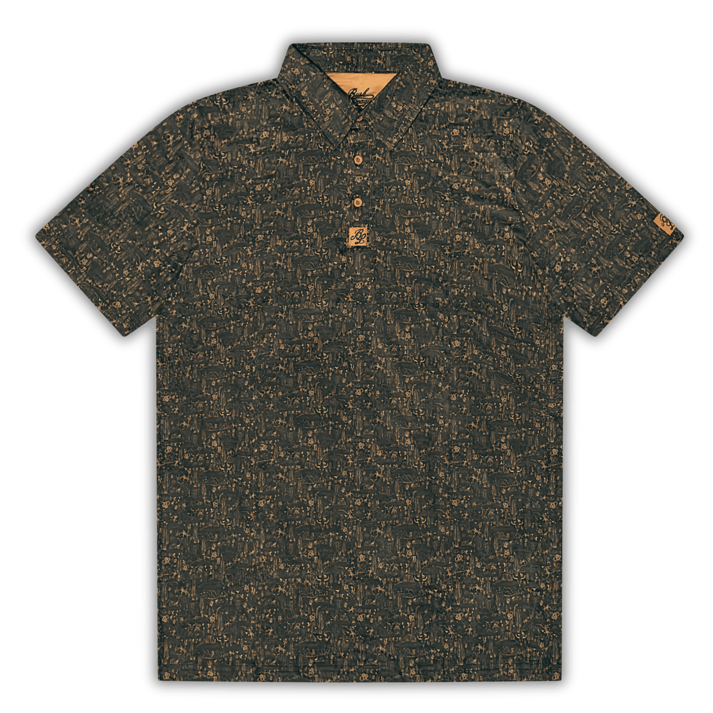 Men's Desert Golf Shirt in black and copper
