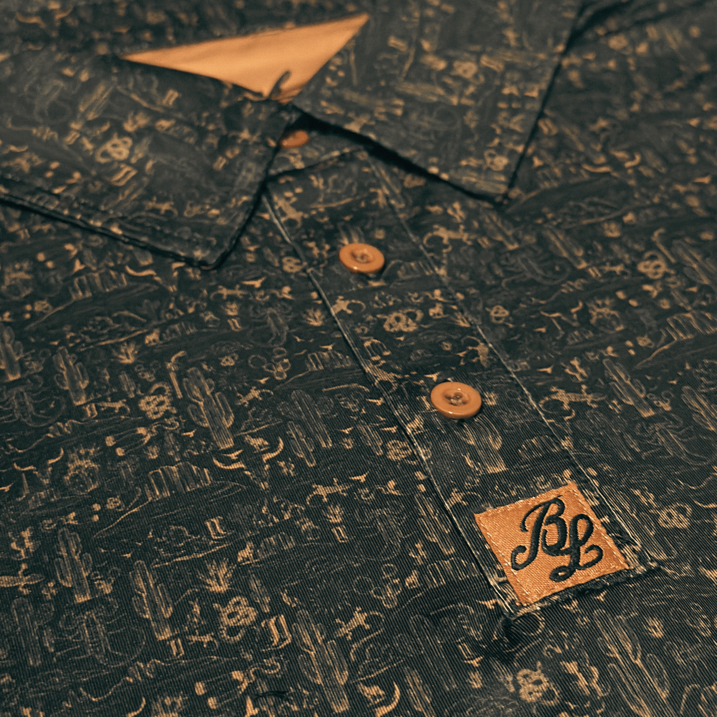Men's Desert Golf Polo in dark grey and copper
