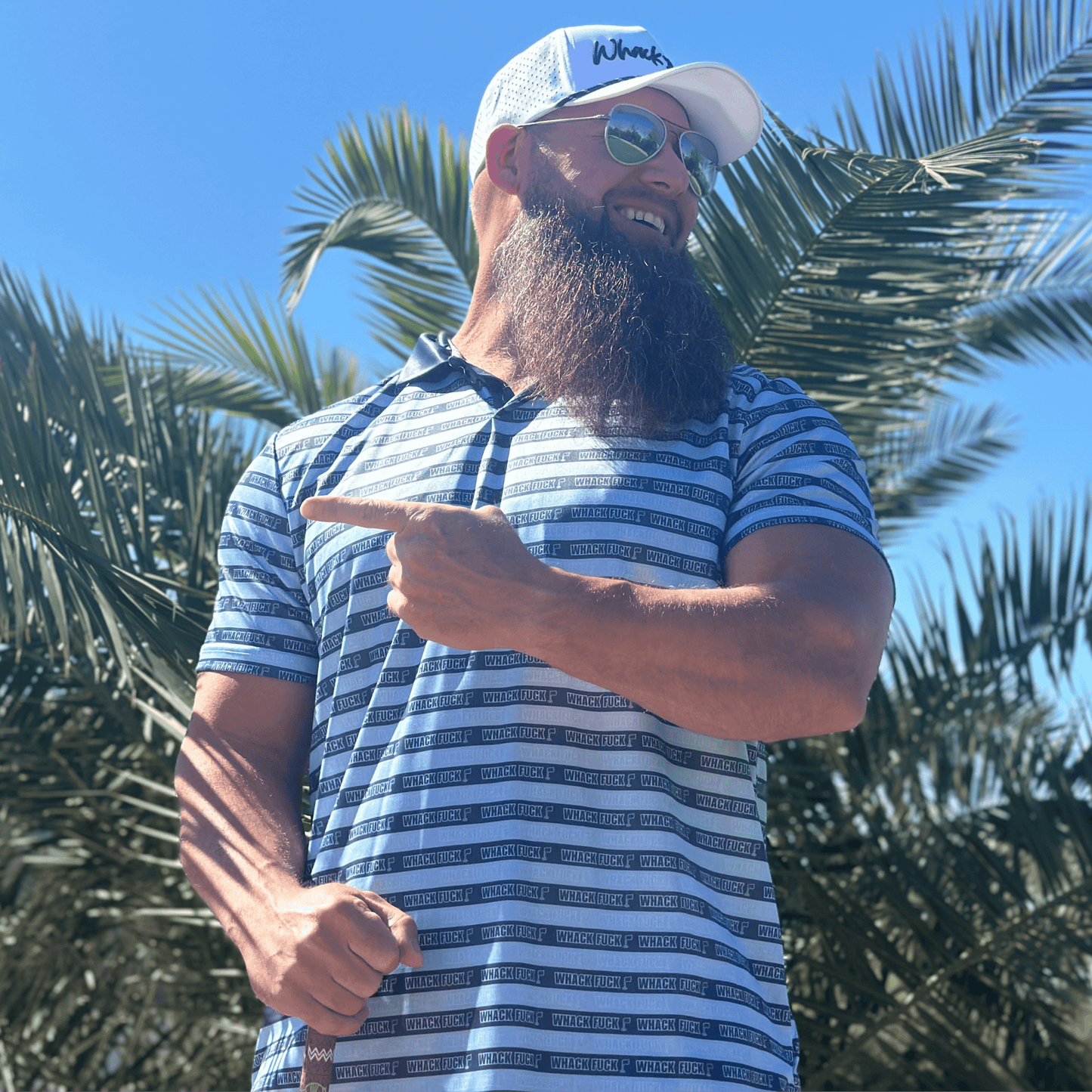 Whack Fuck Golf Polo - Blue