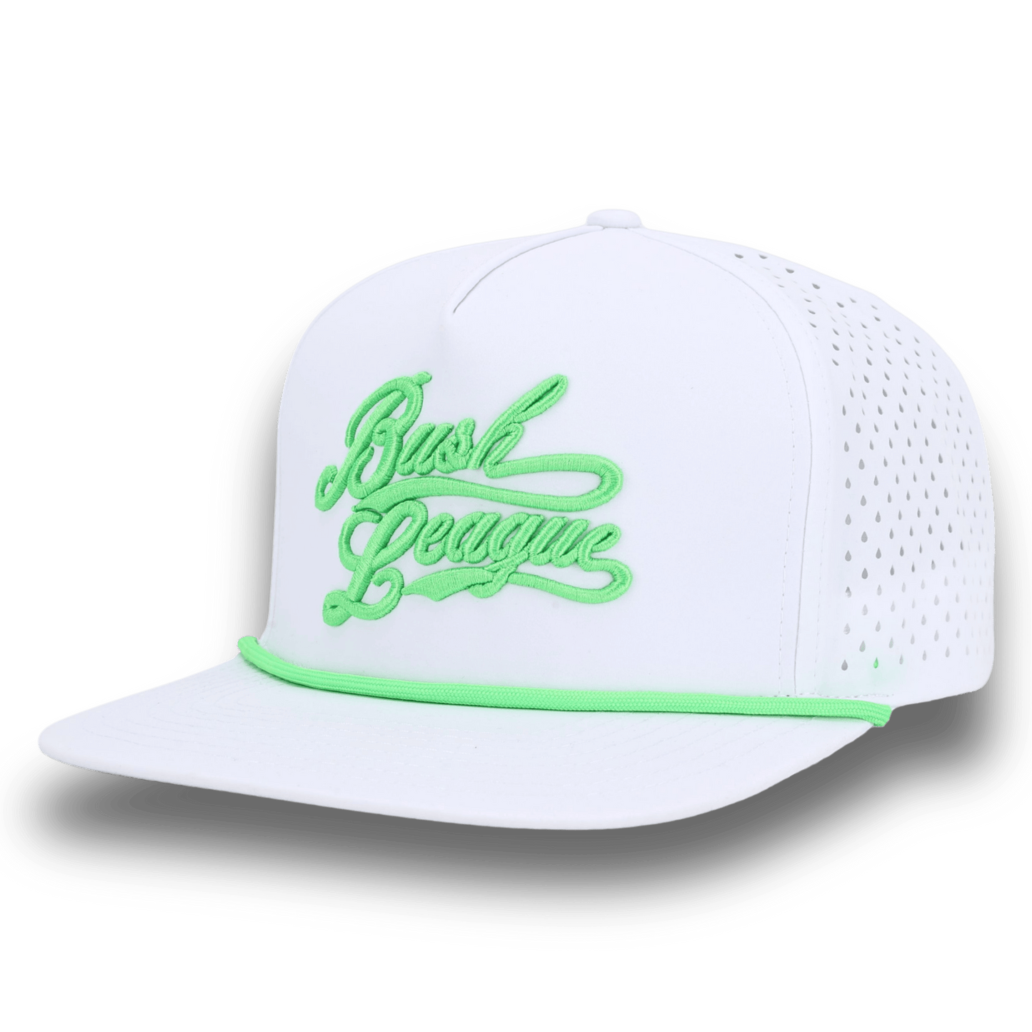 Bush League Flat Bill - White / Neon