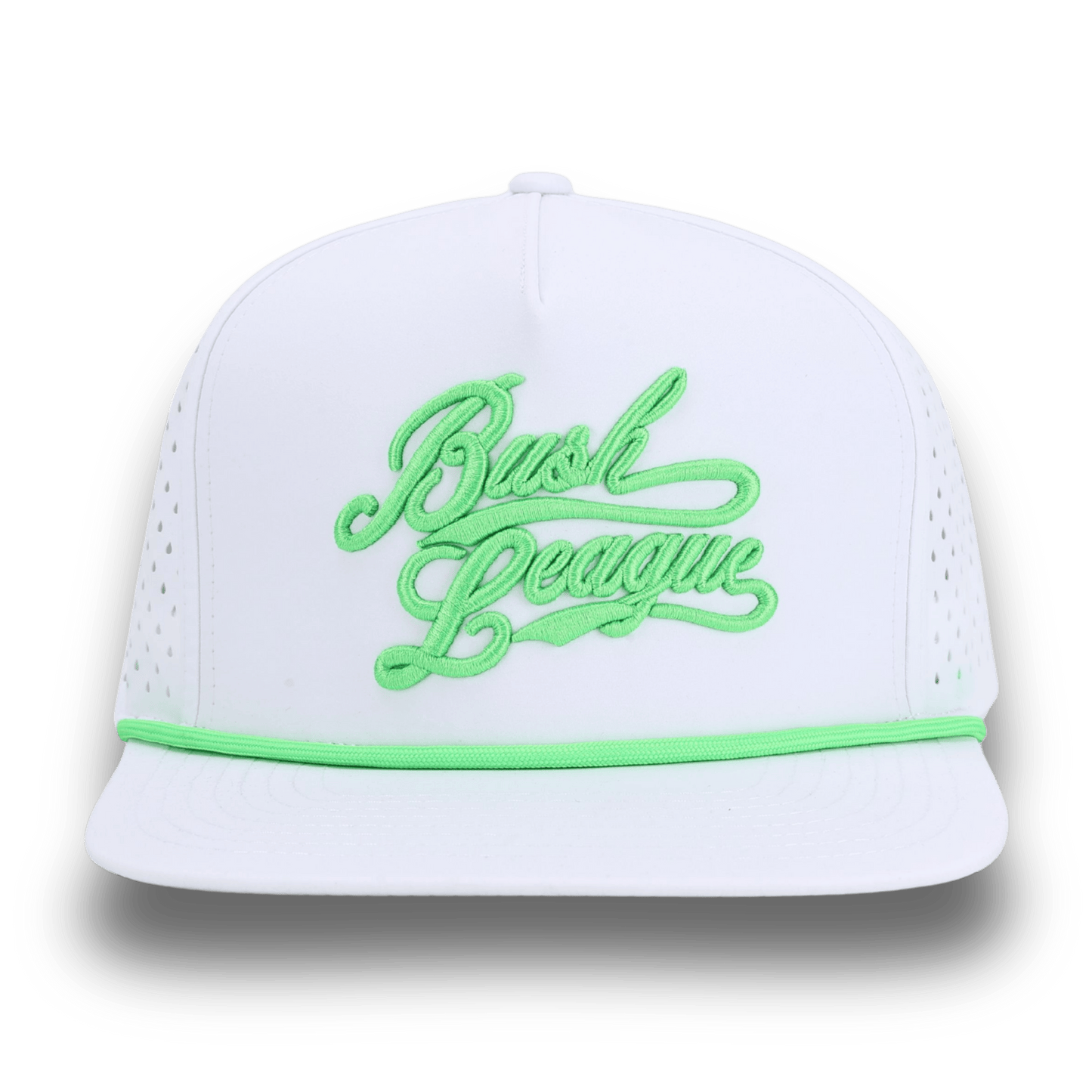 Bush League Flat Bill - White / Neon