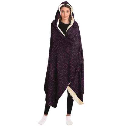 The Desert Hooded Blanket Sherpa - Black / Pink