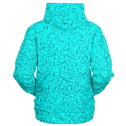 Dropping Bombs Full Zip Athletic Hoodie - Teal / Black