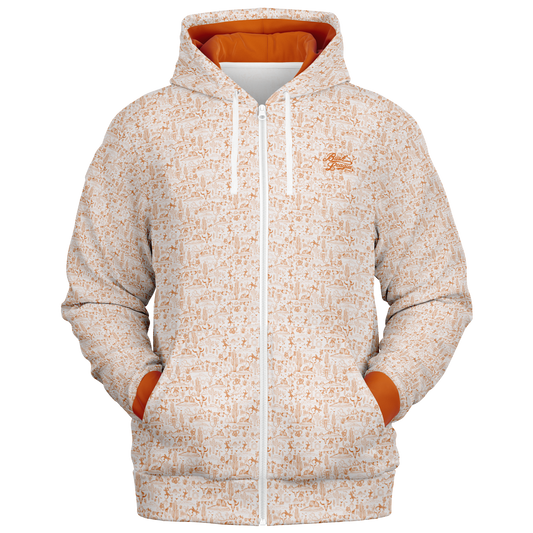 The Desert Full Zip Athletic Hoodie - Orange