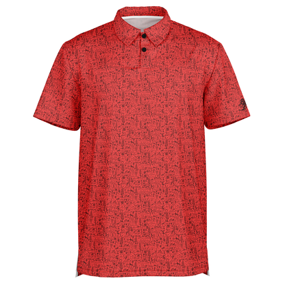 The Desert Golf Polo - Red / Black