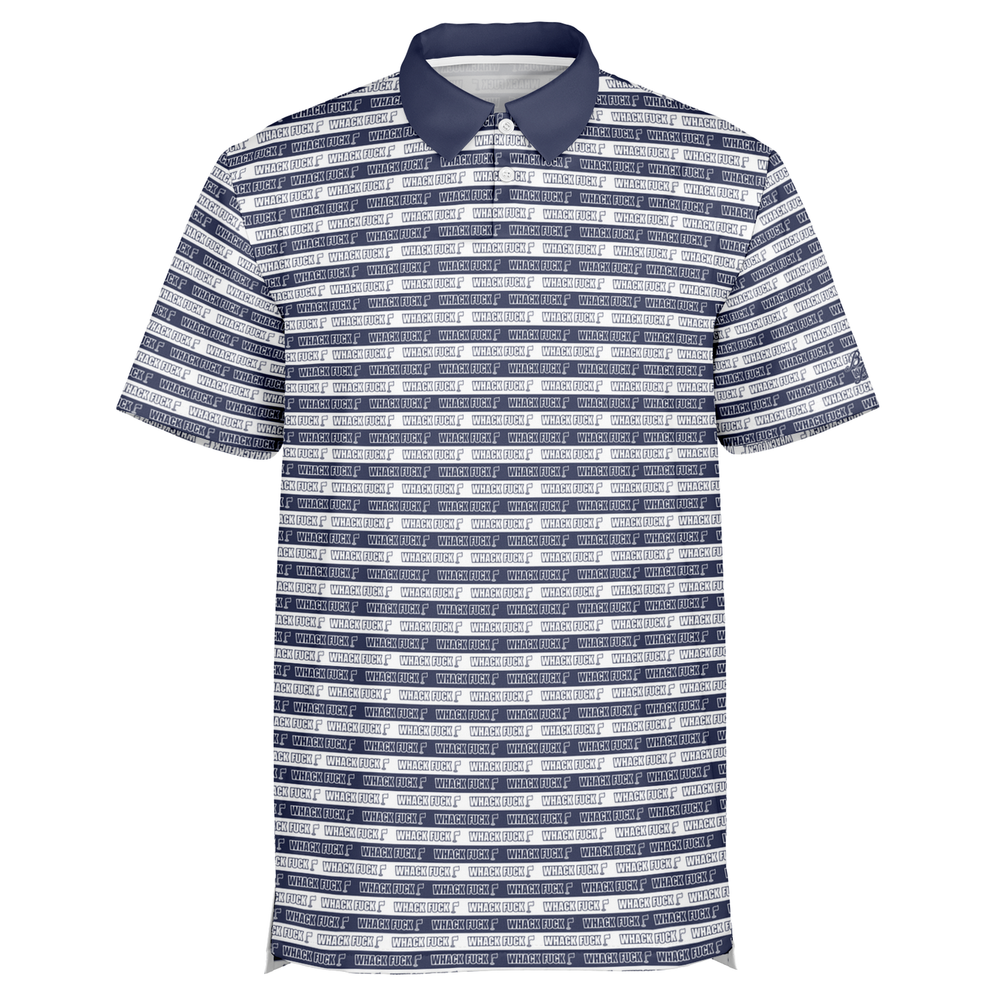 Whack Fuck Golf Polo - Blue White