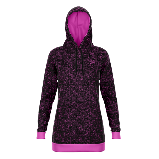 The Desert Athletic Longline Hoodie - Black / Pink