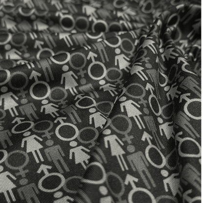 Men's 2 Genders Golf Shirt in black and grey. Close up of polo material. 