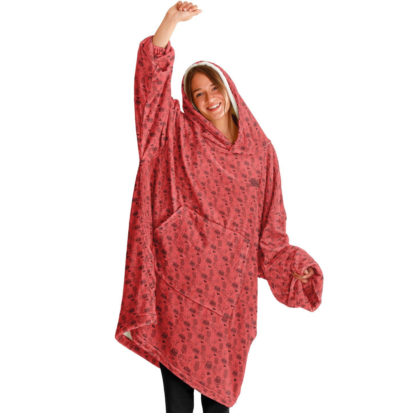 Breakfast Ball Huge Hoodie - Coral