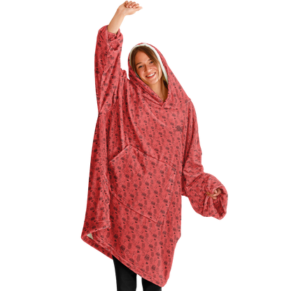 Breakfast Ball Huge Hoodie - Coral