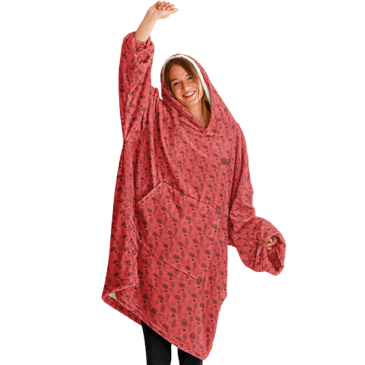 Breakfast Ball Huge Hoodie - Coral