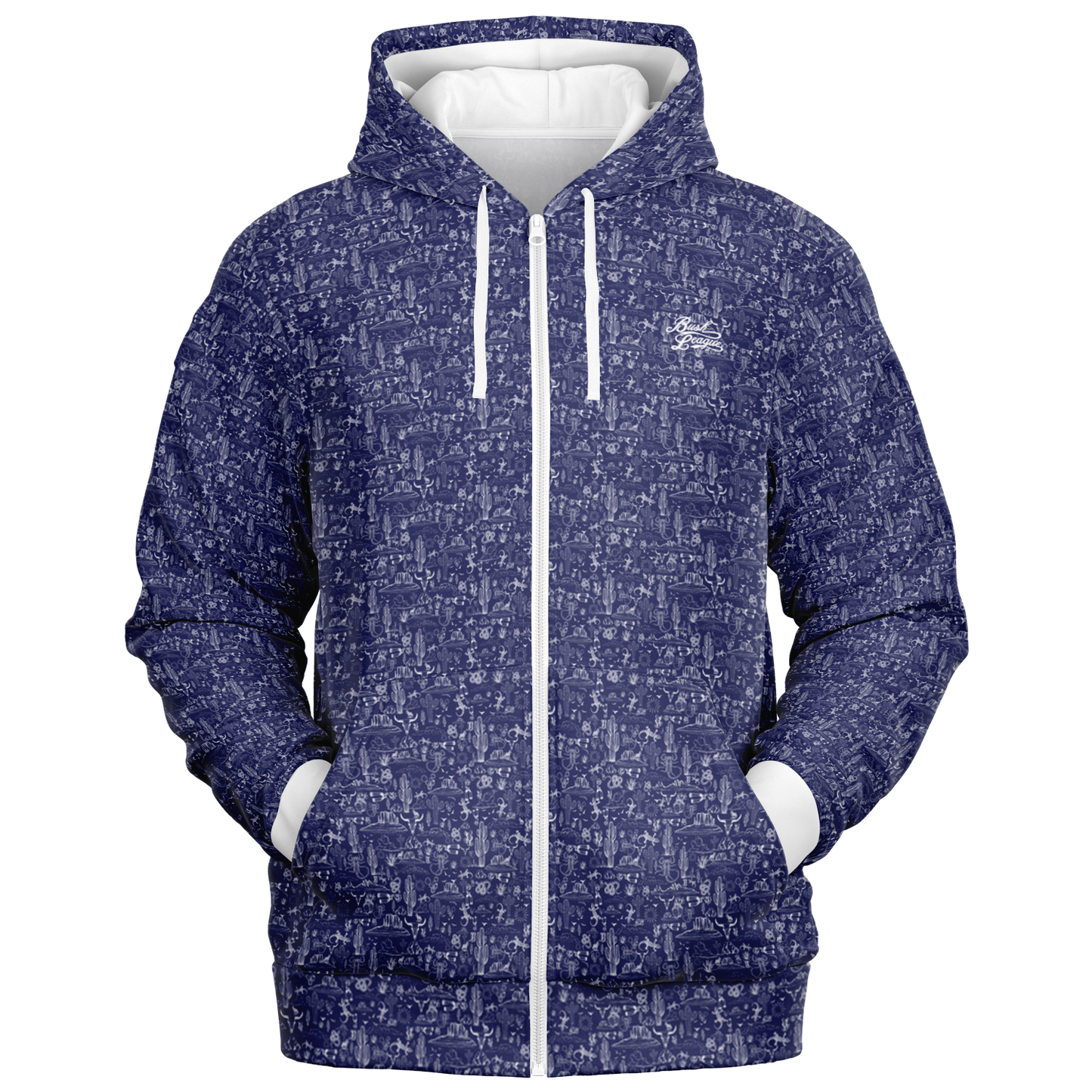 The Desert Full Zip Athletic Hoodie - Blue