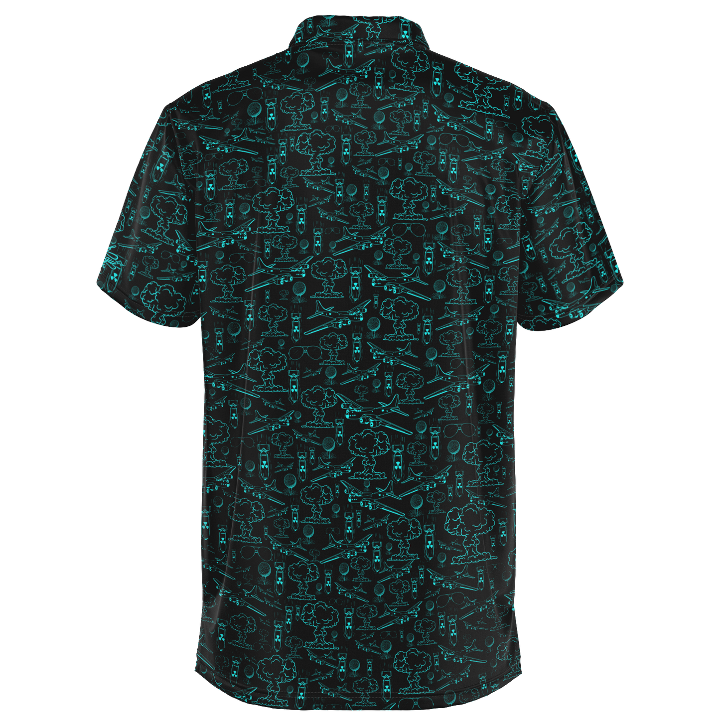 Dropping Bombs Golf Polo - Black / Teal