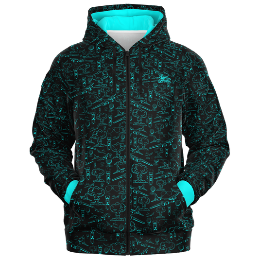 Dropping Bombs Full Zip - Black / Teal