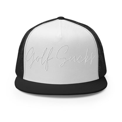 Golf Sucks Trucker Cap White