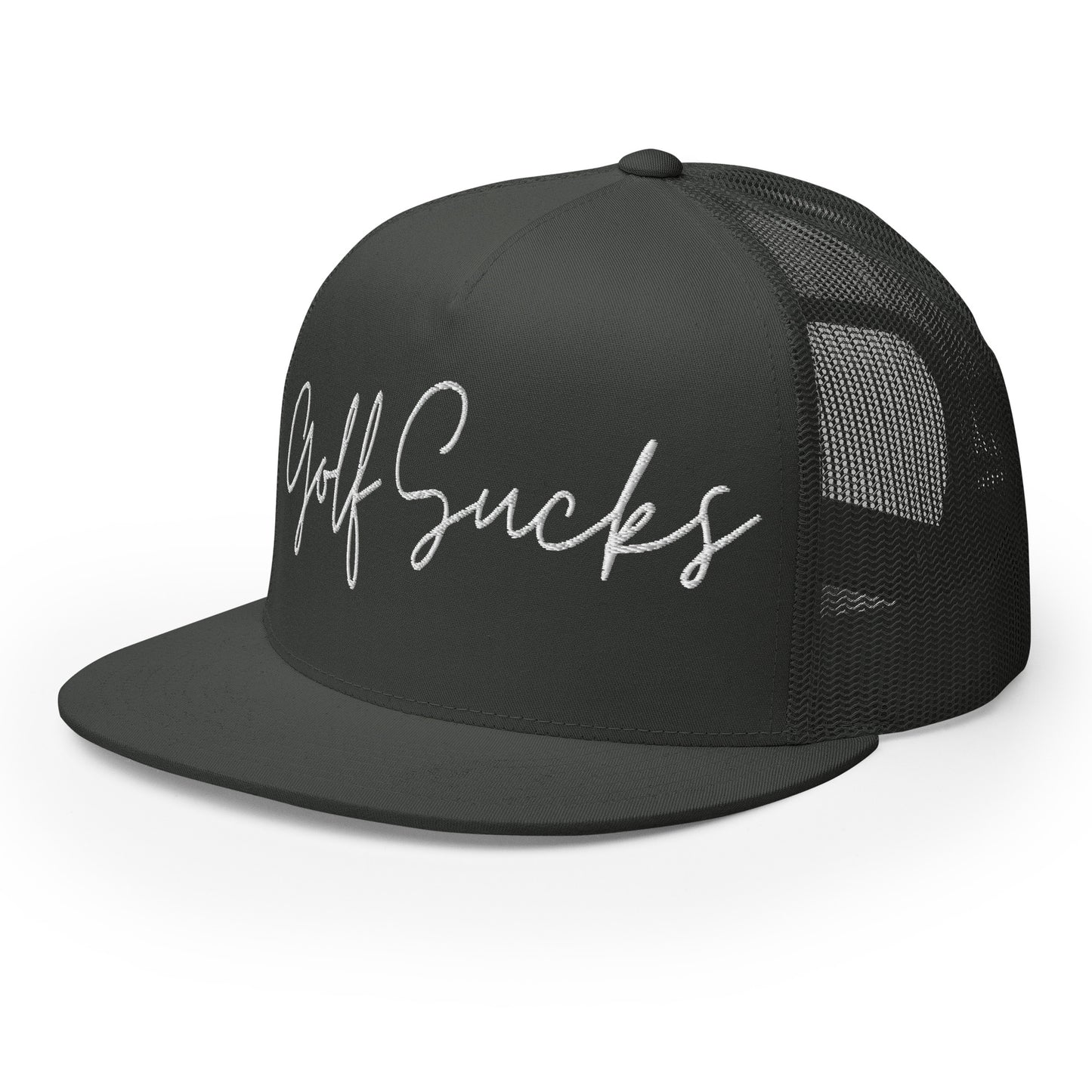 Golf Sucks Trucker Cap White