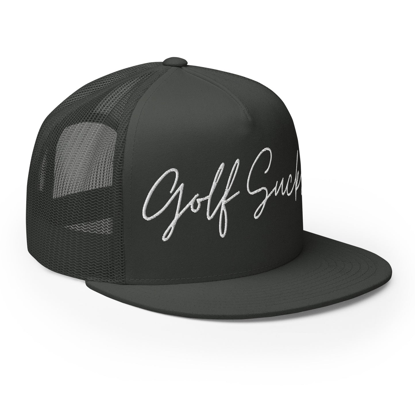 Golf Sucks Trucker Cap White