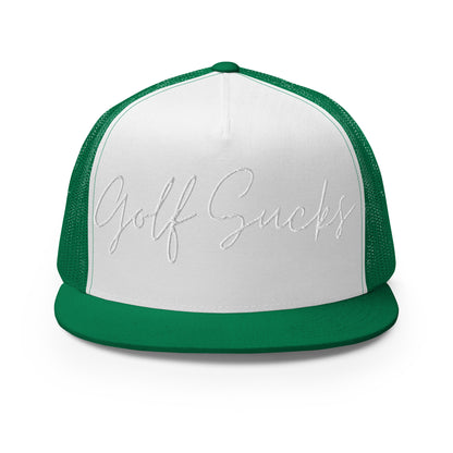 Golf Sucks Trucker Cap White