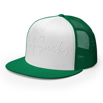 Golf Sucks Trucker Cap White