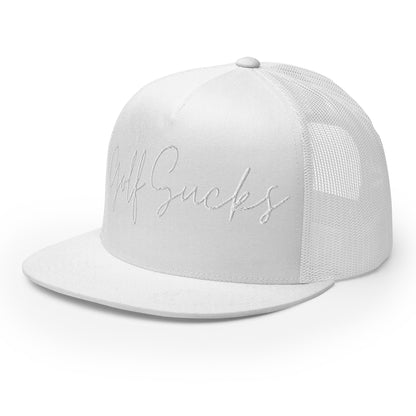 Golf Sucks Trucker Cap White