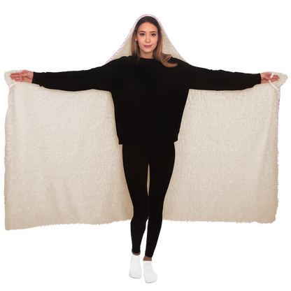 The Desert Hooded Blanket Sherpa - White / Pink