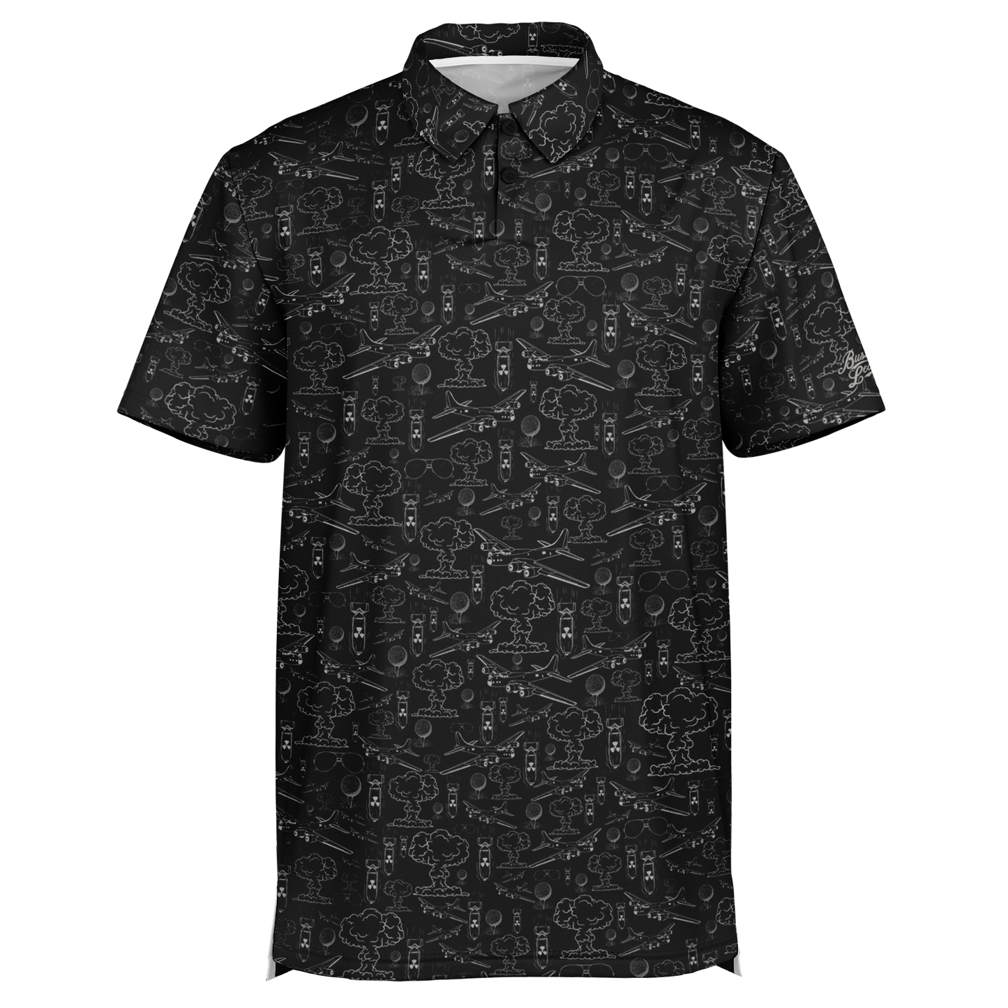 Dropping Bombs Golf Polo - Black / Grey