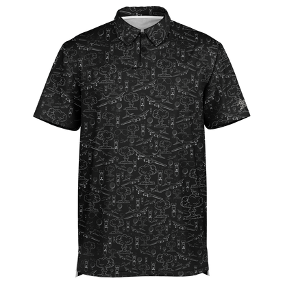 Dropping Bombs Golf Polo - Black / Grey