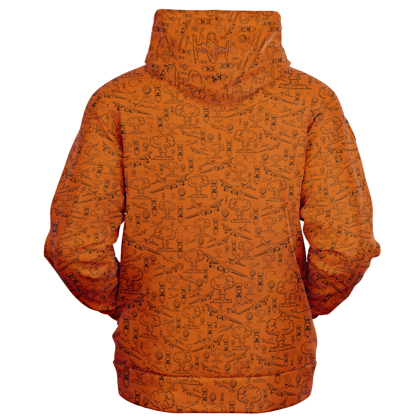 Dropping Bombs Full Zip Athletic Hoodie- Burnt Orange