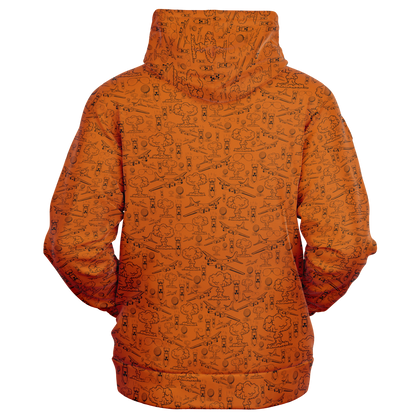 Dropping Bombs Full Zip Athletic Hoodie- Burnt Orange