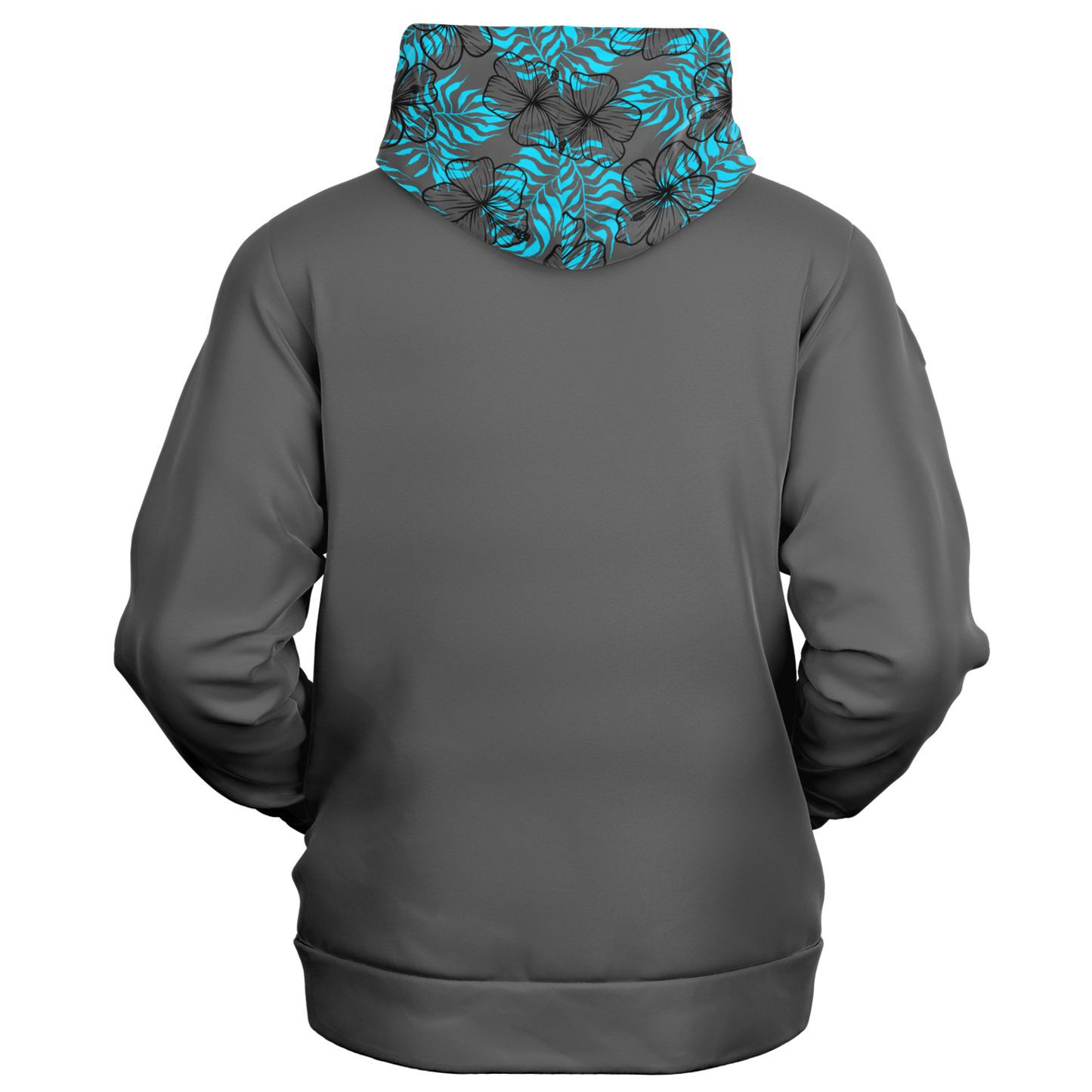 Hibiscus Hood Full Zip - Grey / Blue