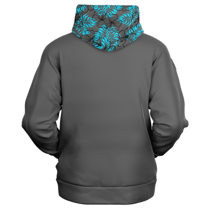 Hibiscus Hood Full Zip - Grey / Blue