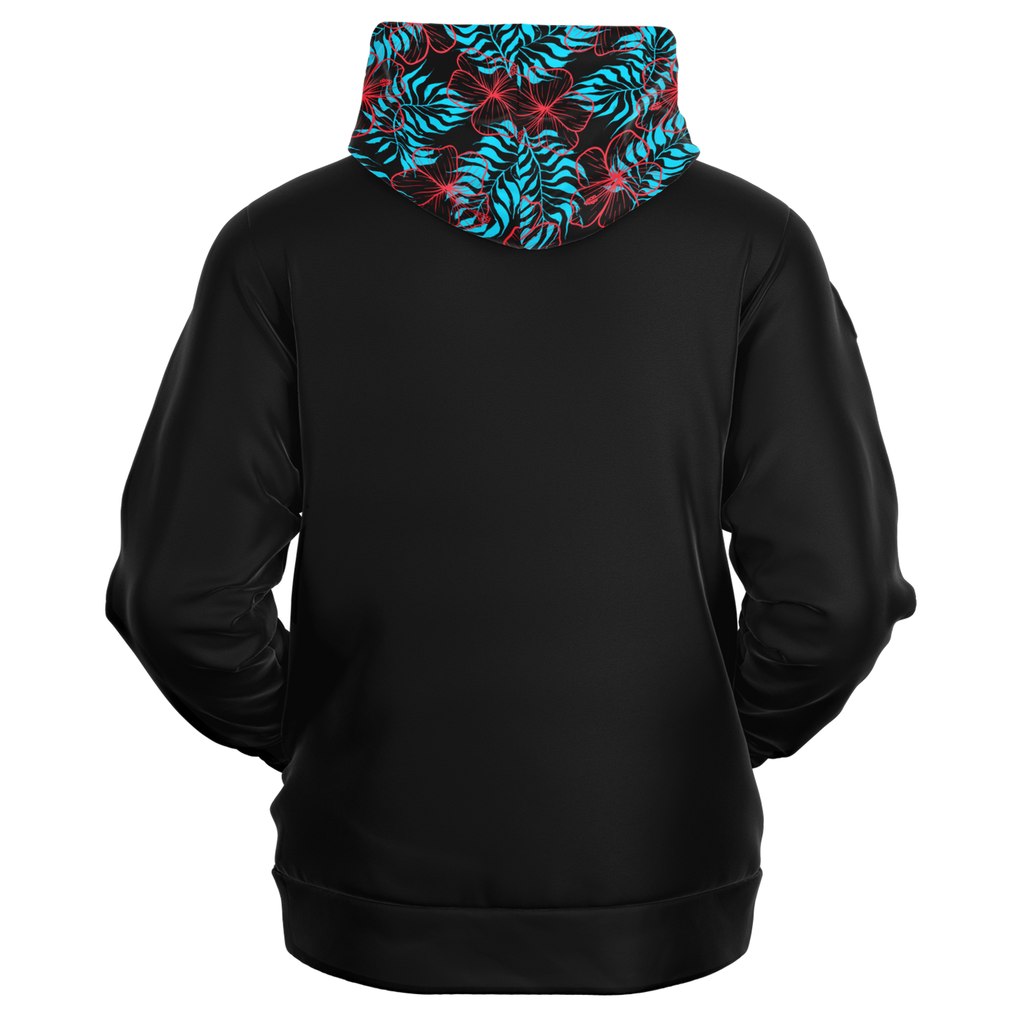 Hibiscus Hood Full Zip - Black / Red