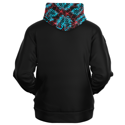 Hibiscus Hood Full Zip - Black / Red