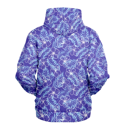 Hibiscus Athletic Hoodie - Blue