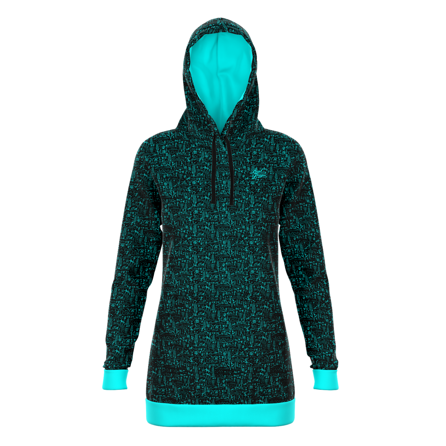 The Desert Athletic Longline Hoodie - Teal