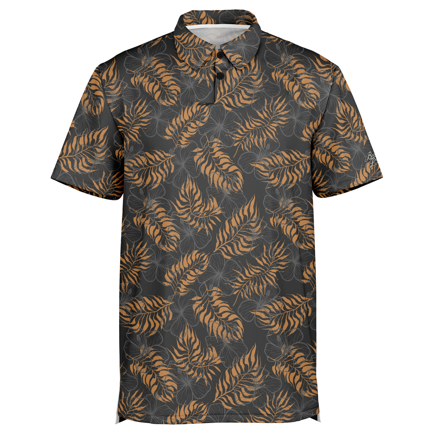 Hibiscus Golf Polo - Grey Copper