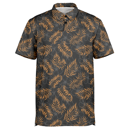 Hibiscus Golf Polo - Grey Copper