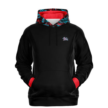 Hibiscus Hoodie - Black / Red