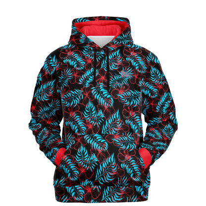 Hibiscus Athletic Hoodie - Black / Red