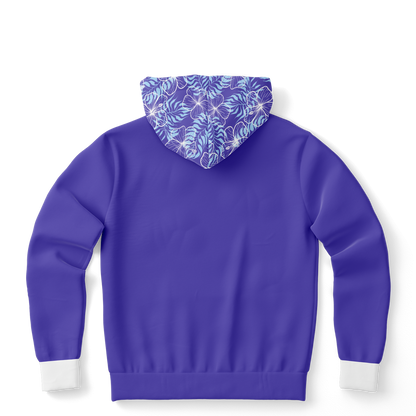 Hibiscus Hoodie - Blue / White