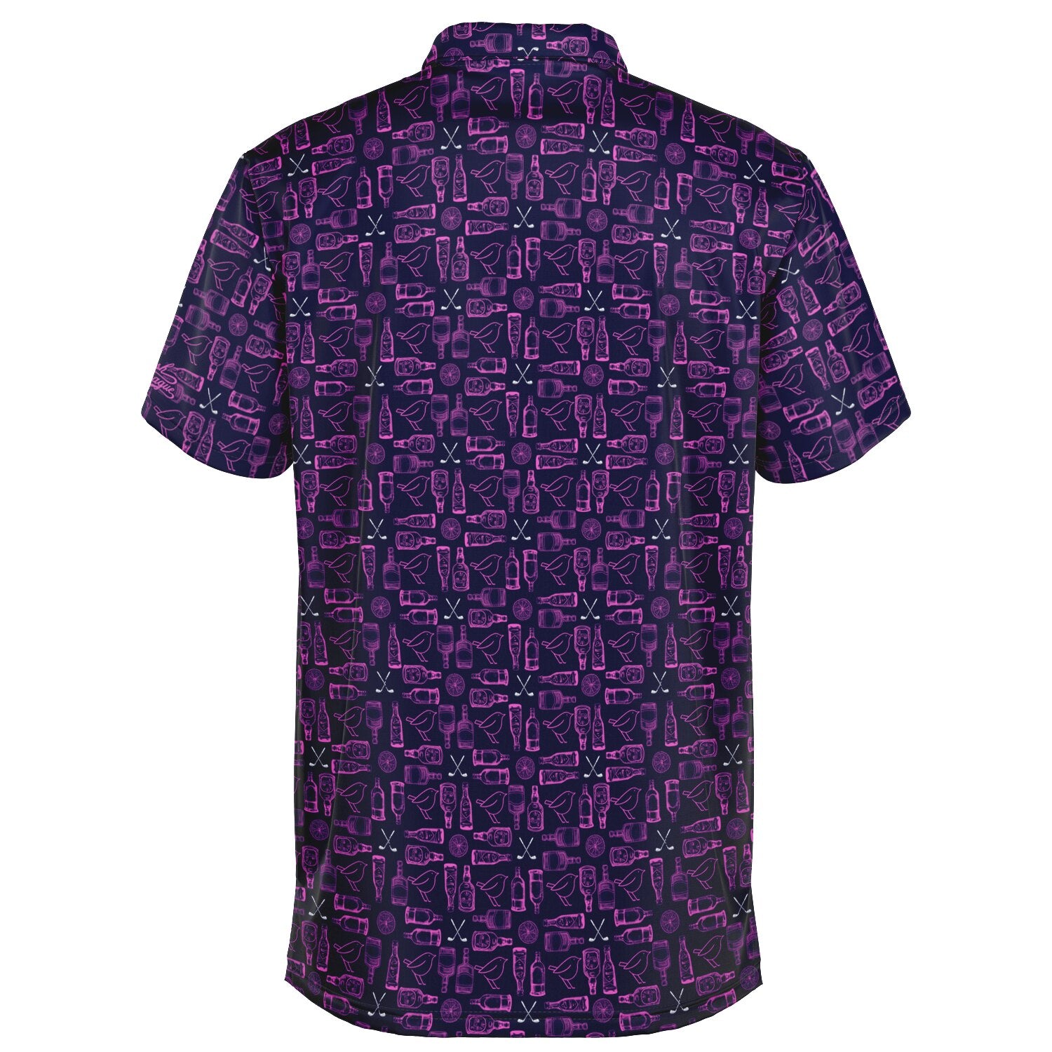 Birdie Bottle Golf Polo Navy Pink - Back