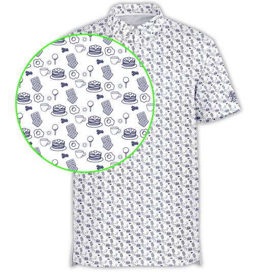 Breakfast Ball Golf Polo-Blue